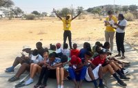 Grassroot soccer skillz camp activity in Namibia