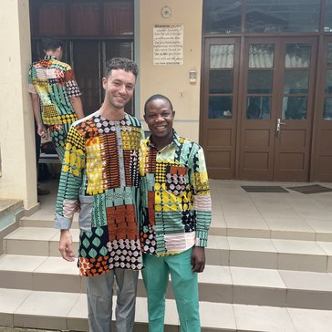 Dalton and his counterpart Daniel attend a "malaria bootcamp" in Benin.