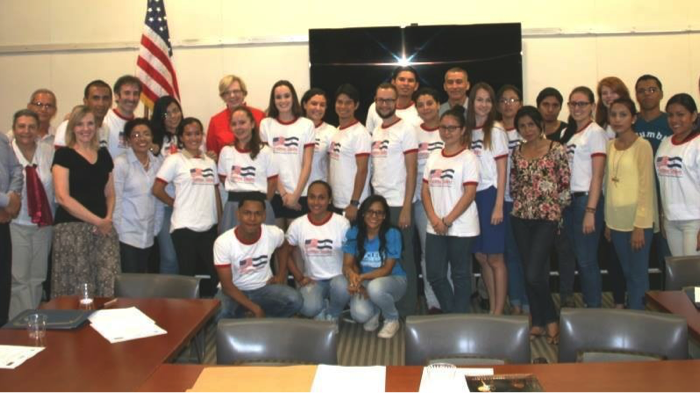 Peace Corps Nicaragua Volunteers Tim Kruth and Evelyn Cervantes, Peter Hach (Volunteer Support APCD) with other participants 