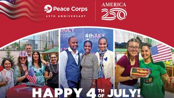 America250 and Peace Corps 65th Anniversary Graphic