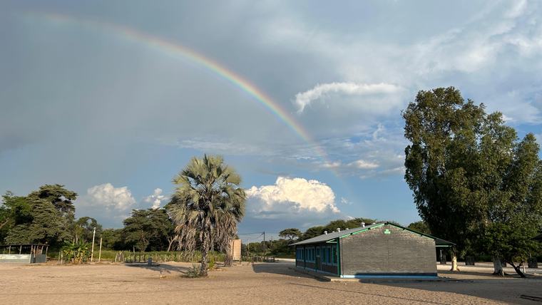 Sam enjoys the peace and quiet of his rural site in Namibia.