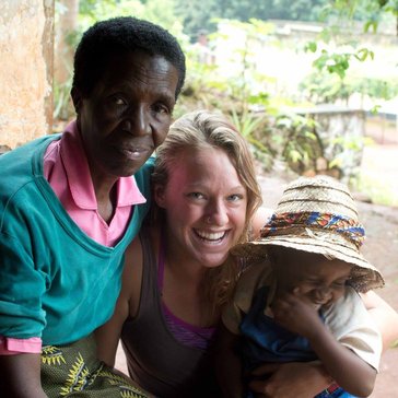 Emma with friends from her community