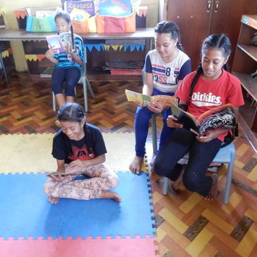 Saturday morning readers at the school library