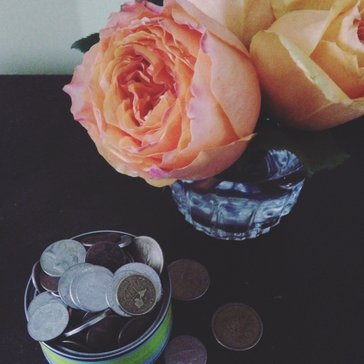 With just my pocket change, I can afford roses to brighten my room.