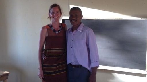 Josoah poses with Madagascar Country Director Vanessa Dickey