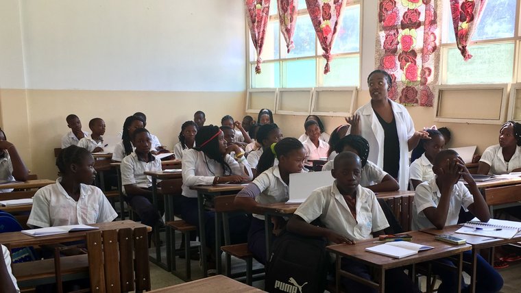 Joy in the classroom in Mozambique