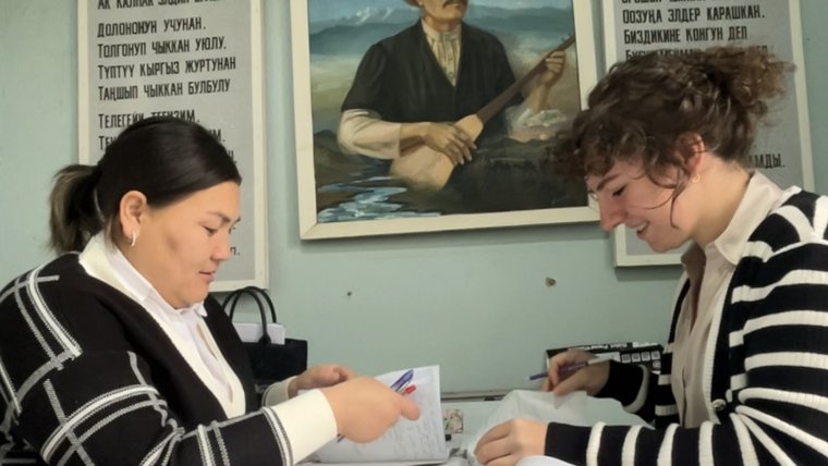 Katherine with her counterpart, Suita, an English teacher.