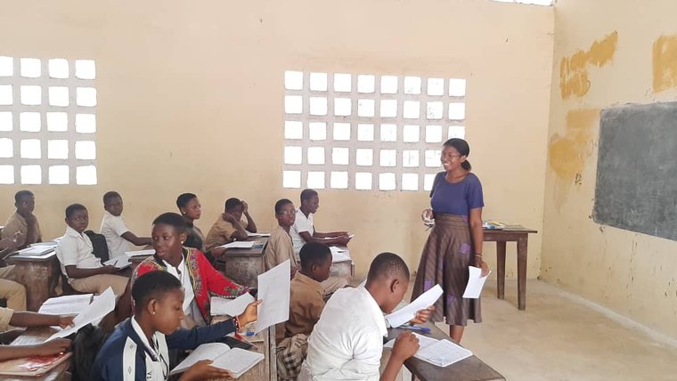 PCV teaching in a classroom