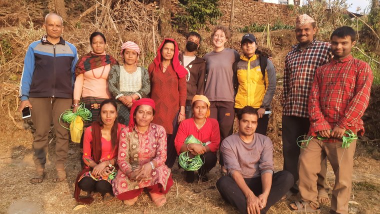 Peace Corps Volunteer Pearl with her Mushroom training participants