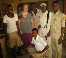 Peace Corps volunteer Jennifer Bent with members of her community in Togo.