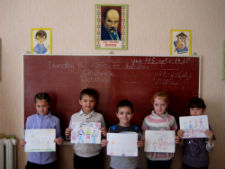 Third grade students in Ukraine.