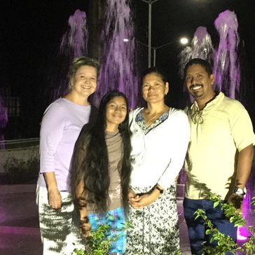 Jo Ann Jennings with her host family
