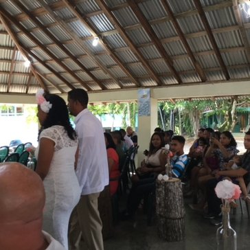 My host family’s sister’s wedding at Camalote, Belize, a small village outside the capital city of Belmopan. The bride is bei