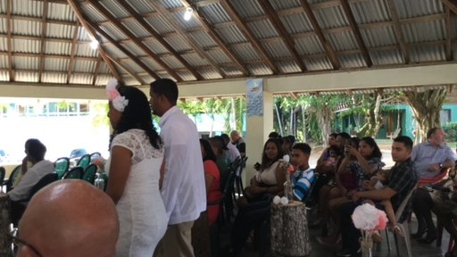 My host family’s sister’s wedding at Camalote, Belize, a small village outside the capital city of Belmopan. The bride is bei