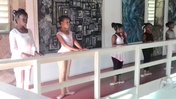 Our ballet class in the Art Gallery at the Old Mill since Hurricane Maria destroyed the Dance Studio.