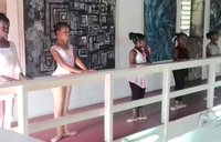 Our ballet class in the Art Gallery at the Old Mill since Hurricane Maria destroyed the Dance Studio.