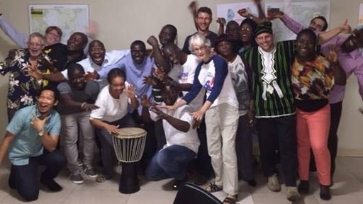 Send off celebration where Peace Corps staff played drums and thanked volunteers for their service.