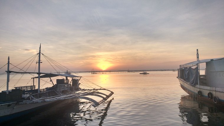 Sunrise from the end of the pier, Philippines