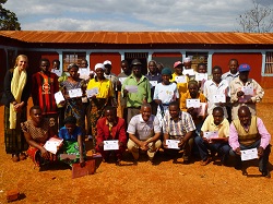 PCV Samantha Temple with a group of community representatives that completed chicken husbandry training