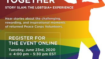 Peace Corps event graphic of pride story slam