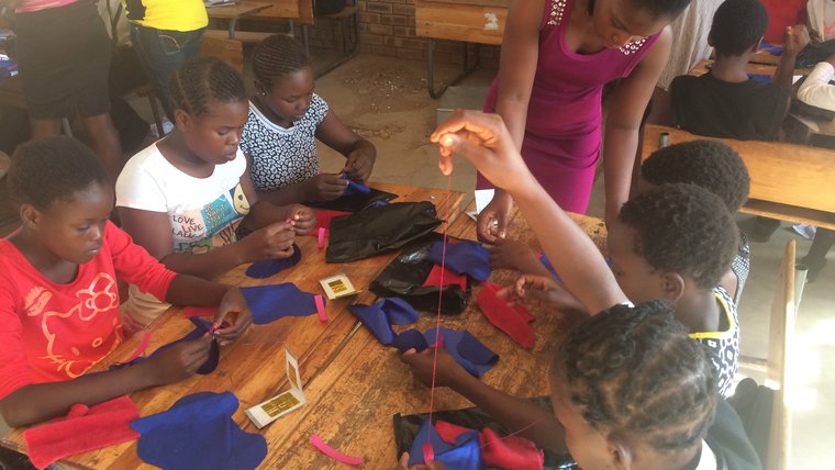 making reusable menstrual pads in South Africa