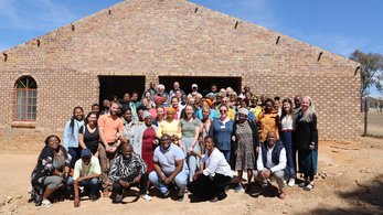 Volunteers in a group in south africa