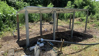 Solar panels and water pump