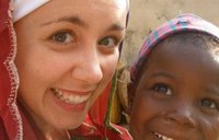 Kate Puzey with a student