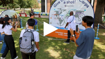 Students playing games at GMU