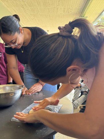 Gabriella participates in a tortilla making competition for the national “Children’s Day” holiday.