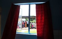 view out of a clinic window at women who will utilize the new ward