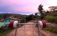 weights and sunset