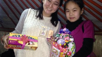 Ashley Baek during Christmas celebration in Mongolia