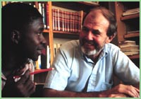Photo of teacher and student in Gambia.